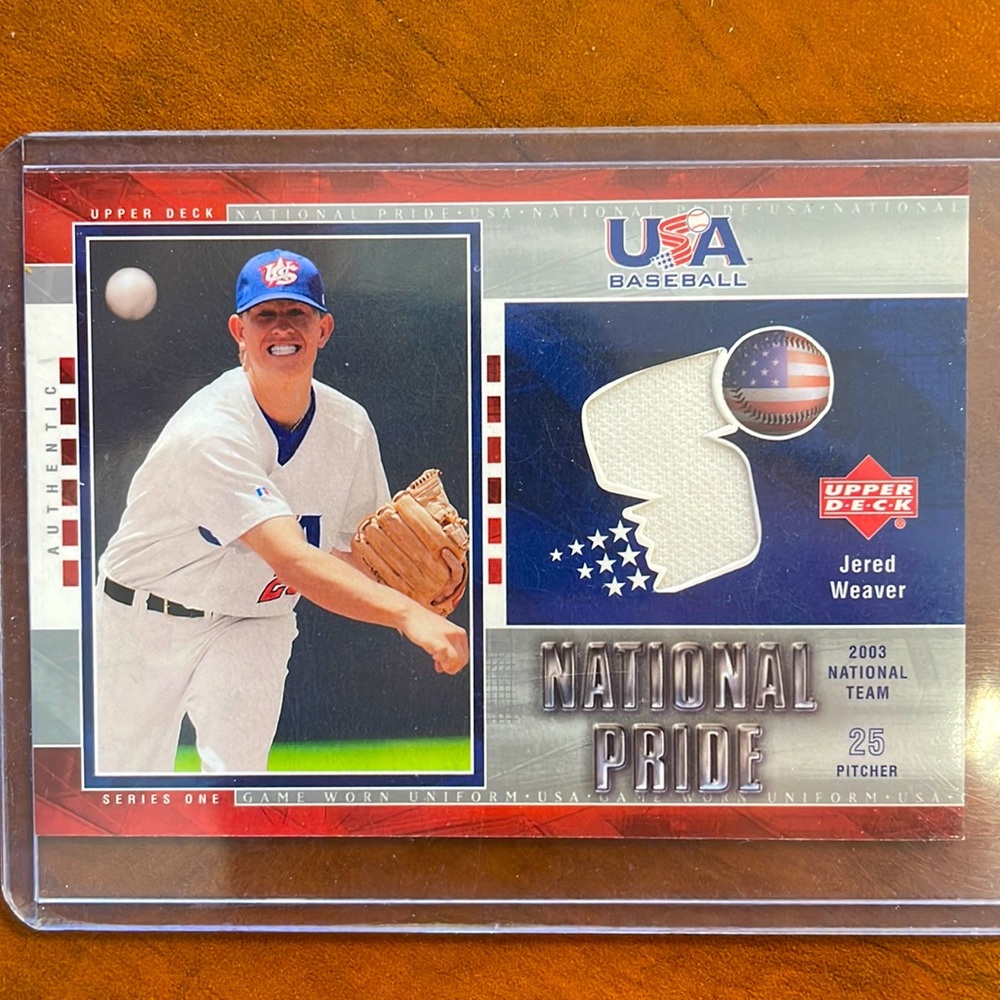 🔥 RARE Jered Weaver Authentic Game-Used Jersey Baseball Card! ⚾️